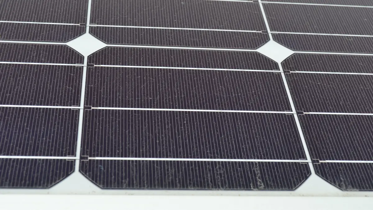 Close-up of high-efficiency solar panel cells